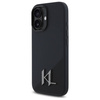 Original Handyhülle IPHONE 16 Karl Lagerfeld Hardcase Silicone Shadow Metal Initial MagSafe (KLHMP16SSCMKMPCK) schwarz