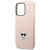 Original Handyhülle IPHONE 14 PRO MAX Karl Lagerfeld Hardcase Silicone Choupette Body hell-pink