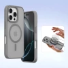 Dux Ducis Lawa Lederhülle für iPhone 16 Pro Max mit abnehmbarer magnetischer Brieftasche - Grau