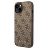 Original Handyhülle IPHONE 14 Guess Hard Case 4G Metal Gold Logo braun