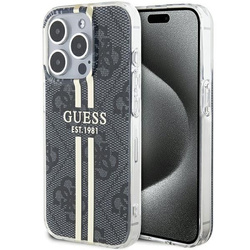 Oryginalne Etui GUESS Hardcase GUHCP15LH4PSEGK do iPhone 15 Pro (4G Gold Stripe / czarny)