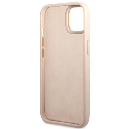 Original Handyhülle IPHONE 14 Guess Hard Case 4G Vintage Gold Logo (GUHCP14SHG4SHP) rosa
