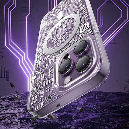 Kingxbar PQY Geek Series Magnethülle für iPhone 14 Pro Max MagSafe Silber