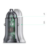 Ugreen USB Car Charger Type C / USB 24W Power Delivery Quick Charge gray (30780)