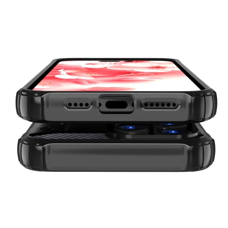 Etui Hybrid Armor pancerne na iPhone 16 Pro Max - czarne