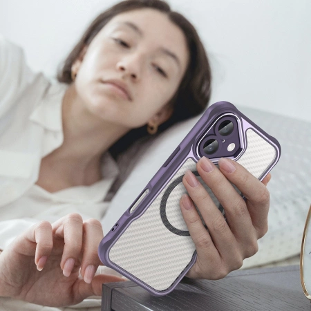 Leading Series MagSafe Silicone Case for iPhone 16 Plus - Purple