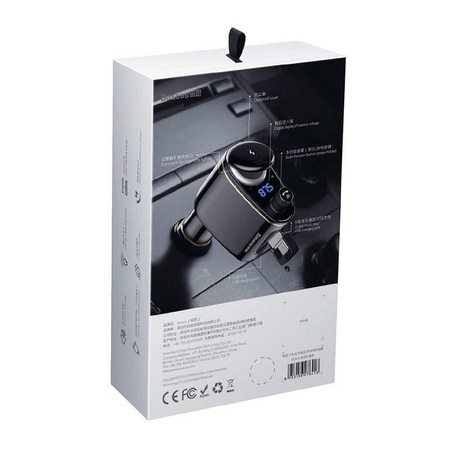 Baseus S-06 Bluetooth/USB-Auto-FM-Sender (Overseas Edition) – Schwarz