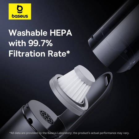 Baseus A0 Pro 4000Pa HEPA kabelloser Autostaubsauger – Schwarz
