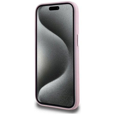 Karl Lagerfeld FW Metal Plate MagSafe iPhone 15 Case - Pink