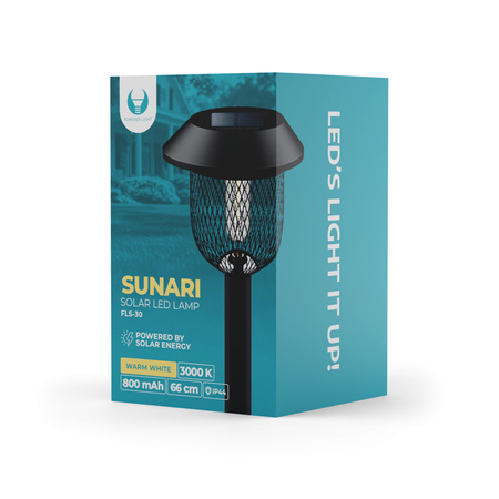 Forever Light Lampa solarna LED SUNARI FLS-30 Słupek stalowy 2 czarny