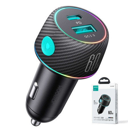 Ładowarka samochodowa 60W USB-C USB-A Joyroom JR-CCN01 | czarna