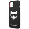 Original Handyhülle IPHONE 14 PLUS Karl Lagerfeld Hardcase Silicone Choupette Head Magsafe schwarz