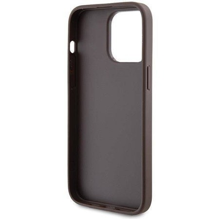 Etui Guess 4G Metal Gold Logo na iPhone 15 Pro Max - brązowe