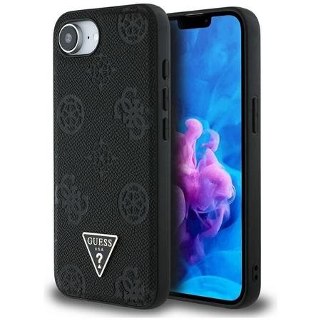 GUESS futerał do IPHONE 16e (SE 4 2025) kompatybilny z MagSafe GUHMPSE4PGBTMK (Grained PU Hot Stamp Peony Triangle Logo) czarny
