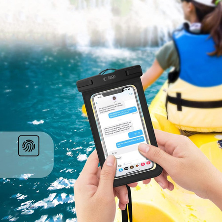 Etui Tech-Protect Universal Waterproof Case UWC9 8.9" pomarańczowo - czarne