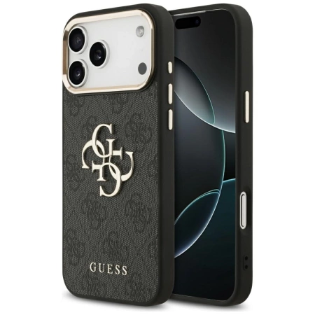 Guess 4G Big 4G Classic Logo Case for iPhone 17 Pro Max - Black and Gold