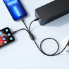VEGER kabel 3w1 USB do Typ C + Apple Lightning 8-pin + Micro 2A V303 1,2m czarny