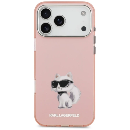 Karl Lagerfeld IML Aquarelle Choupette &amp; Logo MagSafe Case für iPhone 17 Pro Max - Pink