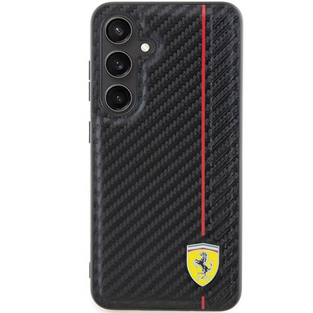 Oryginalne Etui FERRARI hardcase Carbon Printed Line FEHCS24SN3DUR do Samsung Galaxy  S24 Czarny