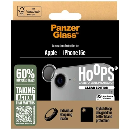 PanzerGlass Hoops Lens Protector für iPhone 16e – Klares gehärtetes Glas