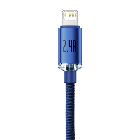 Baseus Crystal Shine Series Fast Charging Data Cable USB to iP 2.4A 2m Blue