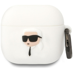 KARL LAGERFELD futerał do APPLE AirPods 4 KLA4RUNIKH (3D SIL NFT K) biały