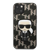 Original Handyhülle IPHONE 13 MINI Karl Lagerfeld Hardcase Monogram Ikonik Patch schwarz