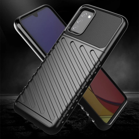 Thunder Case Flexibel Robuste Panzer Handyhülle TPU Schutzhülle für Samsung Galaxy A03s schwarz