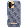 Oryginalne Etui IPHONE 16 Guess Hardcase 4G Logo Plate MagSafe (GUHMP16SU4GPRB) niebieskie