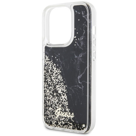 Guess GUHCP14LLCSGSGK iPhone 14 Pro 6,1" schwarz/schwarzes Hardcase Liquid Glitter Marble
