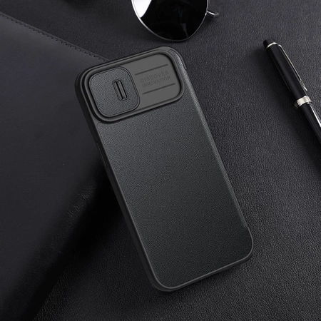 Nillkin Qin Cloth Pro Case Hülle für iPhone 14 Plus Kamera Cover Holster Cover Flip Case Blau