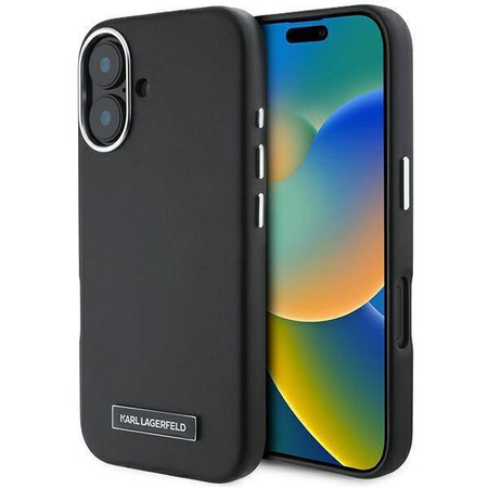 Karl Lagerfeld nakładka do iPhone 16 Plus 6,7&quot; KLHMP16MPGMSRPK czarna Hardcase FW Metal Plate MagSafe