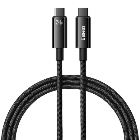 Kabel USB C - USB C 480Mb/s 240W 2m Baseus Tungsten Gold CAWJ040101 - czarny