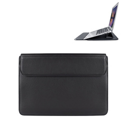 Devia etui pokrowiec do laptopa / MacBooka Ultra-Thin z funkcją podstawki 15,4'' wodoodporna sztuczna skóra czarny
