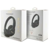 Guess Leather Tone On Tone Script Bluetooth 4G Over-Ear Headphones - Black