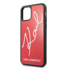 Karl Lagerfeld Double Layers Tempered Glass Glitter Signature Case -  Etui iPhone 11 Pro (czerwony)