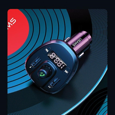 USAMS Zestaw głośnomówiący C21 z transmiterem FM, Bluetooth 5.0, MP3, 2xUSB 3,4A czarny/black CC115GC01 (US-CC115)