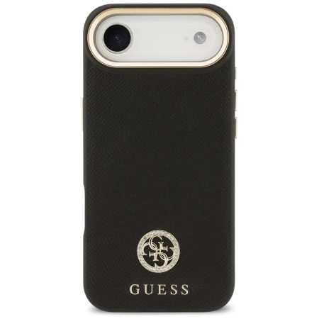 Etui Guess Grained Strass Logo MagSafe na iPhone Air - czarne