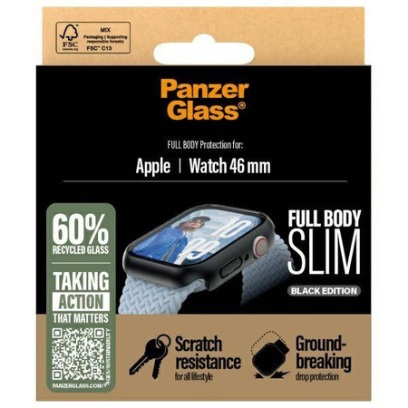 Etui APPLE WATCH 10 (46MM) PanzerGlass Snappie Full Body 3717 czarne