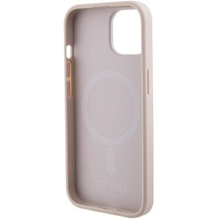 Guess Saffiano MagSafe case for iPhone 15 Plus - pink