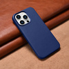 iCarer Case Leather genuine leather case for iPhone 14 Pro Max blau (WMI14220708-BU) (MagSafe compatible)