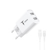 ŁAD SIEC T-PHOX POCKET SERIES 2xUSB TCC-224 2.4A 12W + KABEL USB-C 1M WHITE