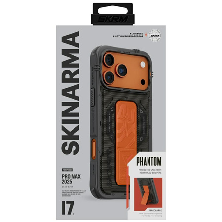 Etui Skinarma Phantom do iPhone 17 Pro Max Magnetic Charging + Grip Stand oliwkowy