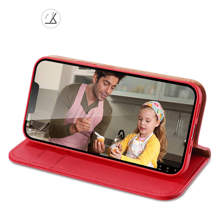 Dux Ducis Hivo echt Leder booktype case schutzhülle aufklappbare hülle für iPhone 14 Plus rot