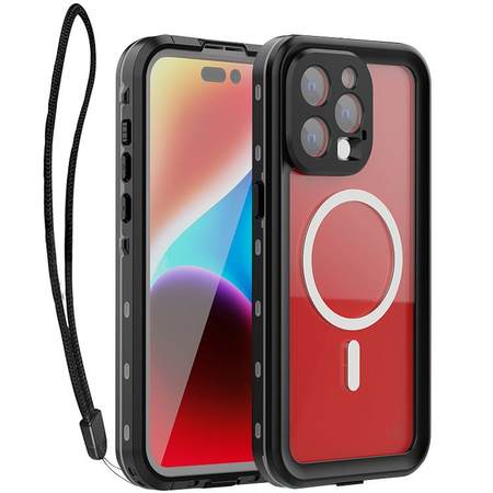 Futerał wodoodporny SHELLBOX DOT kompatybilny z MagSafe do IPHONE 15 Pro Max czarny