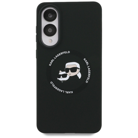 Karl Lagerfeld Silicone Double Heads And Circle MagSafe - Etui Samsung Galaxy S25 Edge (czarny)