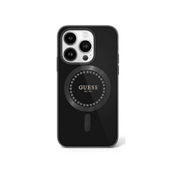 Original Handyhülle IPHONE 16 PRO Guess Hardcase IML Rhinestones MagSafe (GUHMP16LPFTDTEK) schwarz