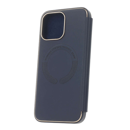 Etui Smart Gold Frame Mag do iPhone 12 / 12 Pro 6,1" granatowe