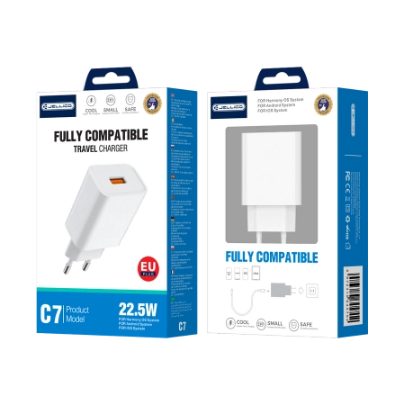 JELLICO wall charger C7 22.5W 1xUSB QC3.0 White