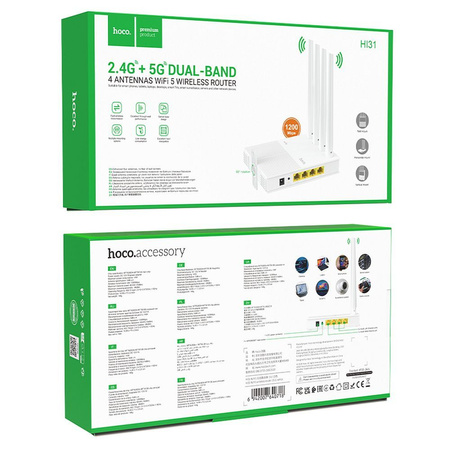 HOCO router bezprzewodowy WiFi5 HI31 biały